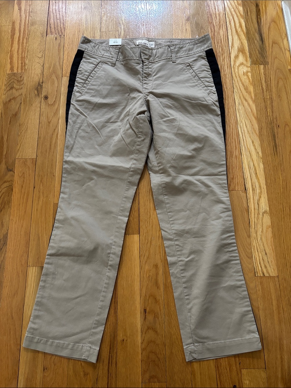 Old Navy Kids Khaki Pants with Black Side Panels